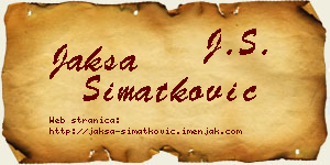 Jakša Simatković vizit kartica